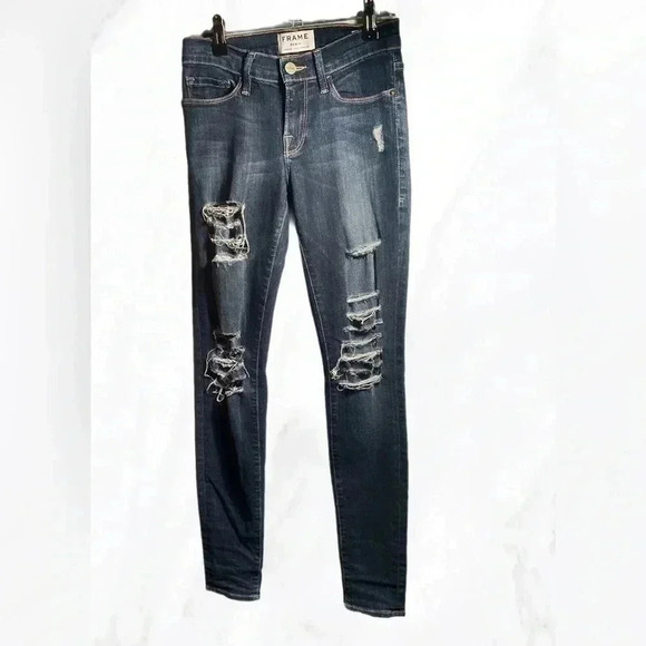 Frame Le skinny de jeanne “sunset grove” casual 5 pocket stretch denim jean  25 - Picture 2 of 5